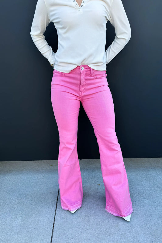 Preorder - Jayde Pink Tummy Control Jeans